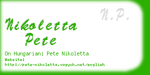 nikoletta pete business card